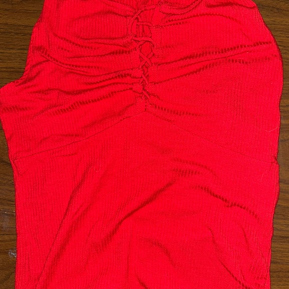 Ambiance Red Ribbed Top - Picture 2 of 3